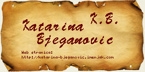 Katarina Bjeganović vizit kartica